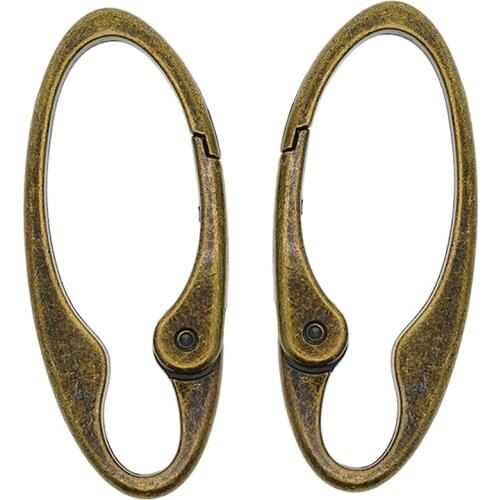 4pc Oval Push Gate Snap Open Hooks Spring Key Chain Holders Carabiner Clips