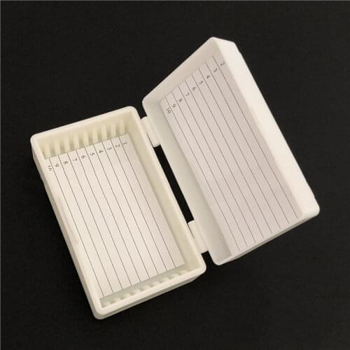 Plastic Microscope Slides Box 10pcs Pathological Slides Storage Holder Case