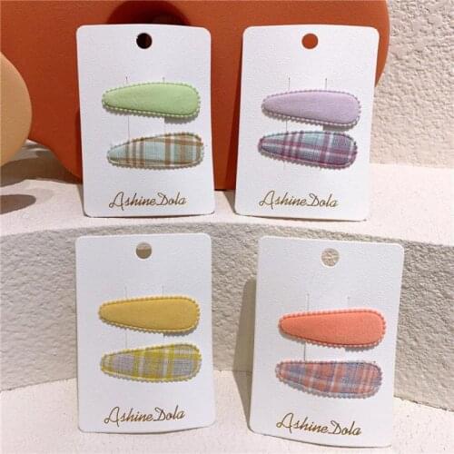 Plaid Print Hair Pins For Girls Baby Clip Hair Accessories Set Children Hair Clip Hair Grip Party Hair Styling Tools Barrettes