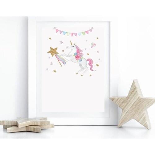 Custom unicorn Modern Minimalism Canvas Painting Poster Painting Wall Picture Bathroom Decor Wall Picture Modern Decor