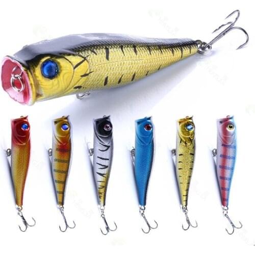 1pc 9cm Poppers Fishing Lure Weights 14g Tackle Accessories Wobblers Goods Artificial Bait Top Water For Pike Fish Double Hooks