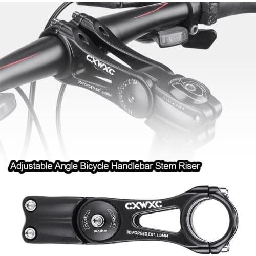 Bicycle Ajustable Stem Aluminum Alloy Black MTB Bicycle Stem Riser Bike Handlebar Stem Cycling Parts Accessories 31.8MM