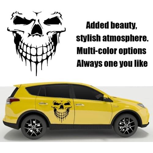 Skull Pattern Car Hood Sticker Self-Adhesive Vinyl Graphics Decals Universal Scratch Hidden Car Stickers