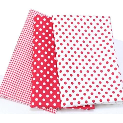 100% cotton twill cloth classic white red dots check fabrics for DIY crib bedding apparel quilting handwork patchwork decoration