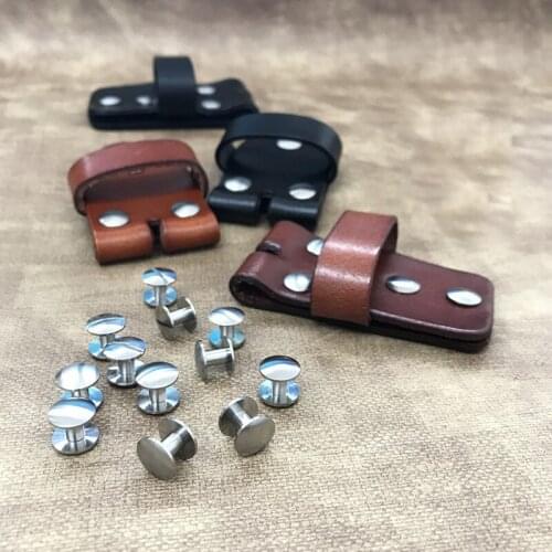 Crazy Quality Head Stud And Screw Solid Leather Craft Wristband Belt Clutch Clasp