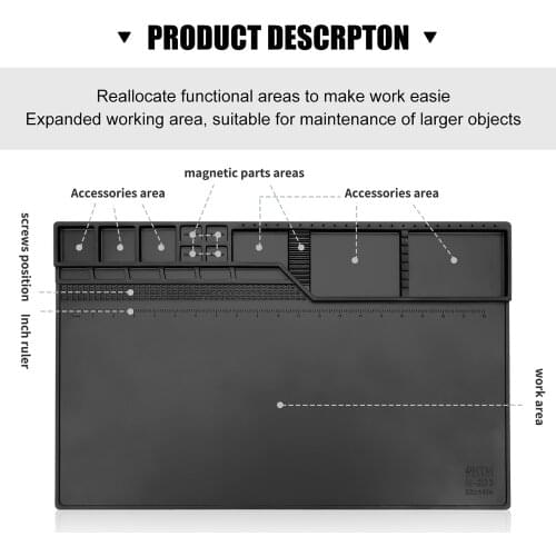 Heat Insulation Pad ESD Soldering Working Mat Magnetic Silicon Mat Repair Heat-resistant Platform for BGA Soldering Station