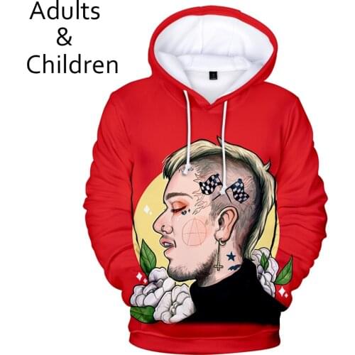 Hot Lil peep 3D Hoodies red Sweatshirts Men Women Fashion Kids Hoodies Hip Hop lil peep Hooded New 3D boys girls casual pullover
