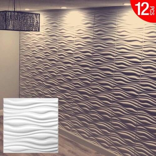 12 Piece 50x50cm 3D Tile Panels Mold Plaster Wall Stone Wall Art Decor 3D Wall Sticker Living Room Wallpaper Mural Bedroom Decor