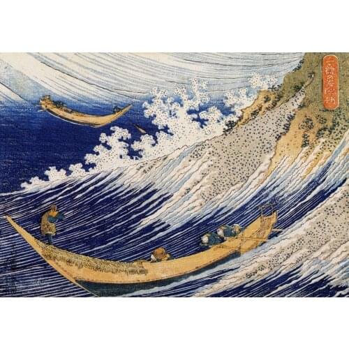 Japan Katsushika Hokusai Sea Wave Scenery For Embroidery Needlework 14CT Unprinted DIY Cross Stitch Kits Handmade Arts Decor