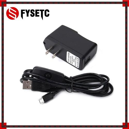 Raspberry Pi 3 US Power Charger 5V 2.5A Micro USB Power Adapter with ON/OFF Switch Button Cable for Raspberry Pi 3B