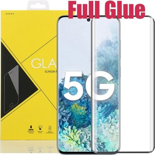 10pcs 3D Curved Full Glue Tempered Glass For Samsung Galaxy S21 Ultra S20 Plus S10 5G S9 Note 20 10 9 Screen Protector With Box