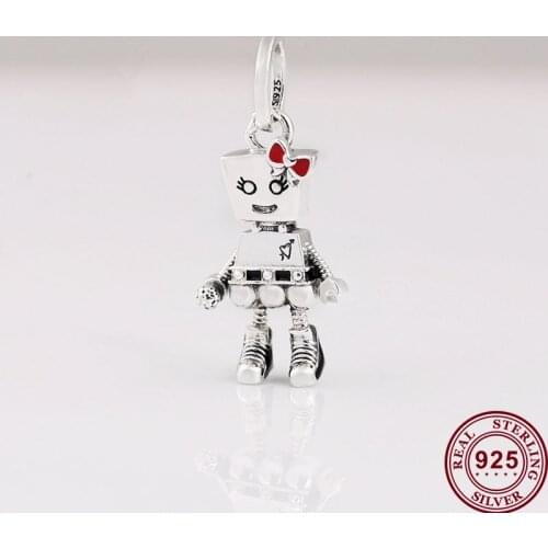 100% 925 Sterling Silver Punk Band Little Bella Unicorn Bruno Pendant Fit Pandora Women Bracelet & Necklace Diy Jewelry