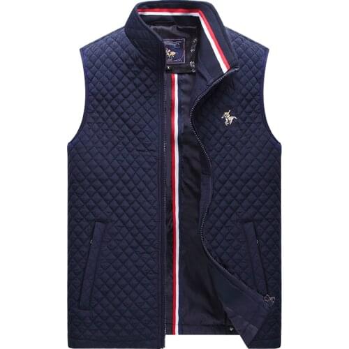 2021 New Arrival Kenty & Shark Brand Vest Men Navy Beige Cotton Vests for Male Casual Spring Autumn Jacket Sleeveless Plus Size
