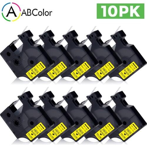10PK 6mm 43618 Tape Black on Yellow For DYMO D1 Tape 43618 Label Tape Printer Ribbon For DYMO LabelManager 160 280 Label Maker