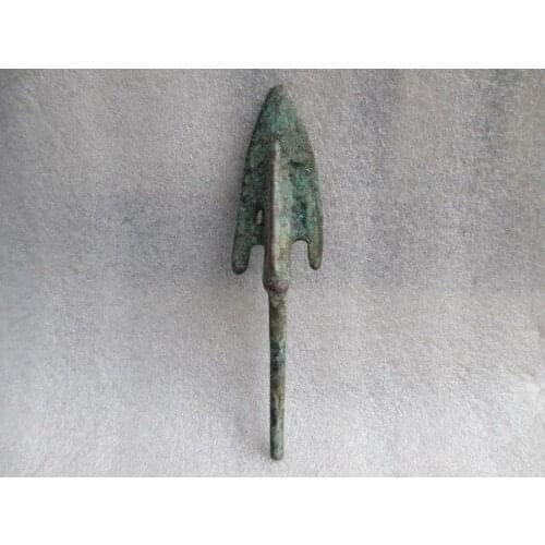 2 x 8.7 cm * / China ancient Bow and arrow head sword collection copper statue