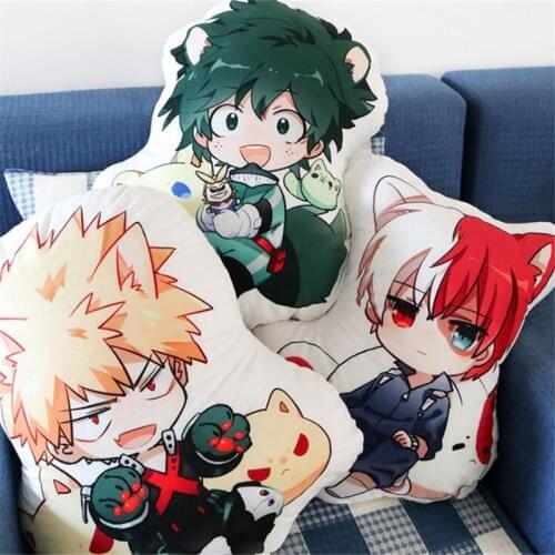50cm Cartoon Yoh Asakura Katsuki Bakugo Shoto Toooroki Pillow Stuffed Toys My Hero Academia Anime Plush Toys Girl Kids Gift