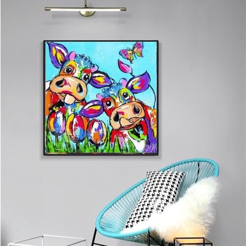 5D Diy diamond painting cross stitch Color cartoon Cow picture diamond embroidery animal diamond mosaic Home Decoration FG1707