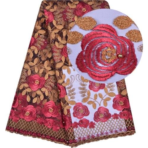 African Tulle Lace Fabric 2018 African French Lace Fabric High Quality With Stones Nigerian Embroidery Tulle French Lace 1143
