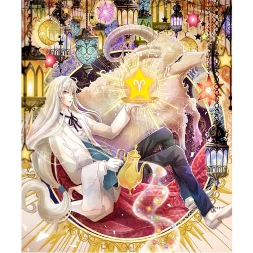 2021 New 5D DIY Full Round Diamond Painting Aries Cross Stitch Anime Boy 3D Embroidery Rhinestone Mosaic Home Decor Art Y1553