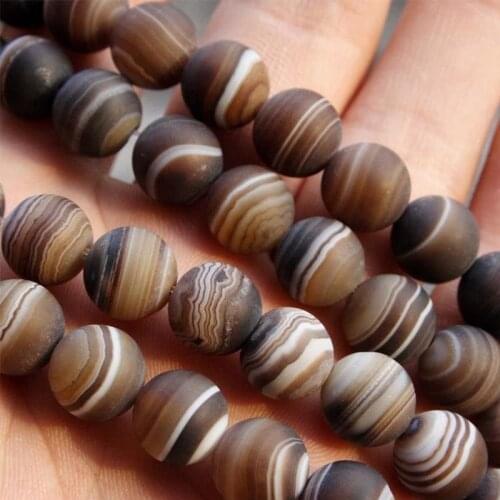 1 Strand Natural Agates Bead 6mm 8mm 10mm Red/Coffee/Green/Hot Pink Diy Striped Matte Loose Beads For Jewelry Making Accessories