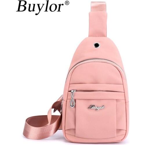 Buylor Fashion Sport Chest Bags Cusual Crossbody Bag for Women Shoulder Nylon Solid Color Ladies Wallet Phone Messenger Bags