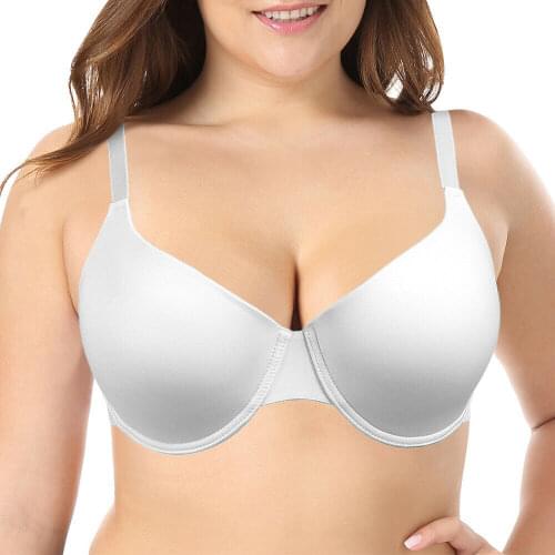 New White Bra Wire Sexy Women Bras Lingerie Big Breast Adjusts 34 36 38 40 42 44 46 48 C D E F G H Bra push up Female Underwear