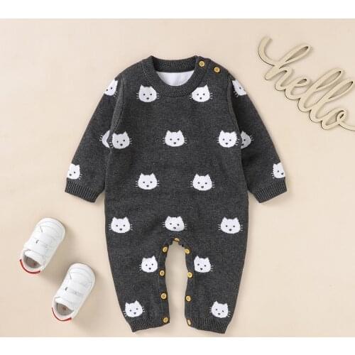 Baby & Little Boy Girl Sweet Long Sleeve Knit Sweater Romper Outfit Instagramable Cloth Baby Clothing Jumpsuit Boutique For Kids