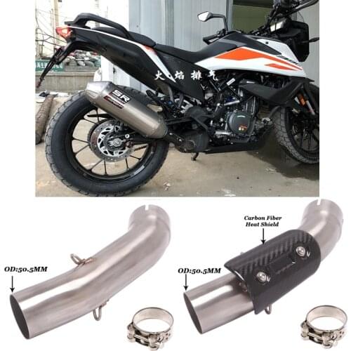 For KTM 390 adventure DUKE 250 390 RC390 ADV 2020 2021 Motorcycle Exhaust Escape Modify Middle Tube Link Pipe 250Duke 390Duke