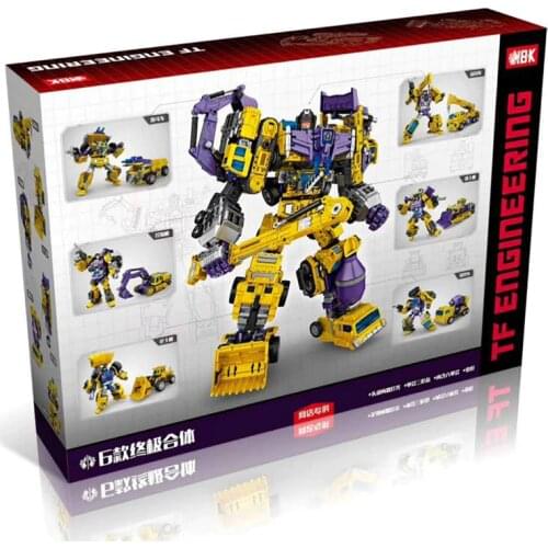 6 IN 1 NBK Transformation KO GT Kids Toys Devastator Robot Cars Action Figure Excavator Crane Scraper Blender Combiner Model Toy