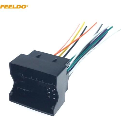 FEELDO Car Radio Audio Stereo Interface Wire Harness for Volkswagen Golf 7 Sokda Installing Aftermarket CD/DVD Plug Wire Adapter
