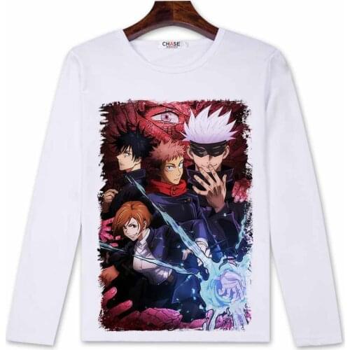 Jujutsu Kaisen Cosplay T Shirt Yuji Itadori Fushiguro Megumi Print Spring Autumn Long Sleeve T-shirt Casual Top Tee tshirt