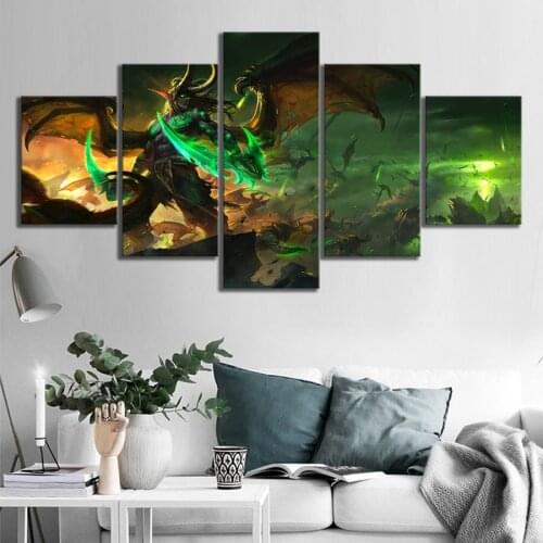 Illidan Game 5 Piece Home Painting Decorative HD Print Wall Art Canvas Art For Living Wall Art Painting Home Decor