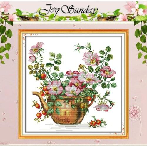 The Pottery Vase Counted Cross Stitch Handmade Cross Stitch 11 14CT flowers Cotton Cross Stitch Kits Embroidery for Needlework
