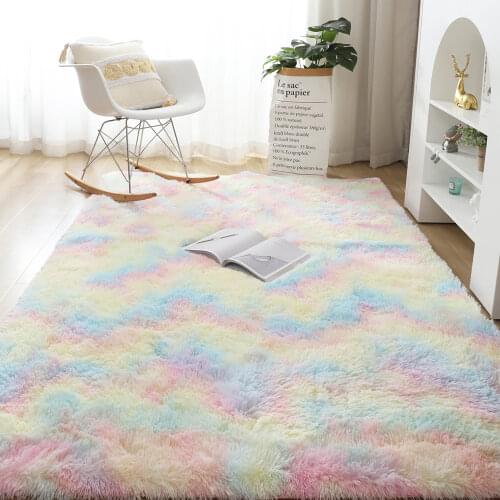 Soft Living Room Carpet Modern Home Decor Plush Thicken Large Carpets Simple Solid Rug Non-slip Lounge Rugs Floor Bedside Carpet