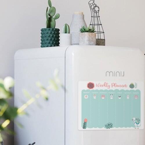 Magnetic Weekly Monthly Planner Calendar Schedule Magnetic Dry Erase Board Erasable Marker Message Drawing Fridge Magnet Sticker