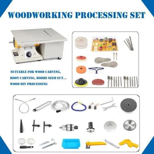 Small Multifunctional Table Saw Wood Processing Grinding Cutting Drilling Carving Jade DIY Jewelry Making 220V 850W