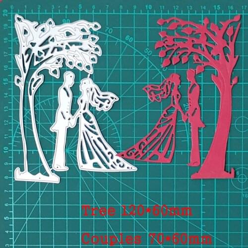 Metal Cutting Dies Under the Tree Couple Wedding diy Scrapbook Greeting Card Craft Knife Mould Blade Punch Stencils Dies