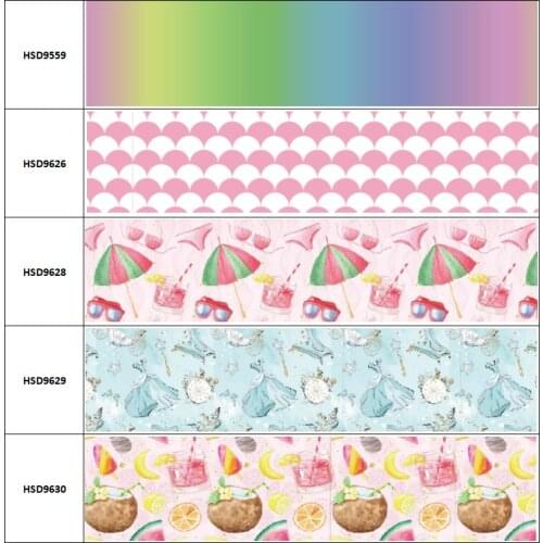 10yard New Arrival Colorful Fruit Summer Carton Printed Grosgrain Ribbon Accessory Hairbow Headwear Decoration DIY OEM 38MM 75MM