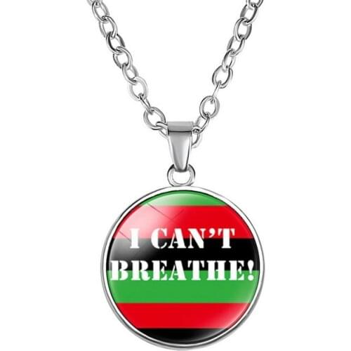 New Arrival Round Letter Pendant Necklace I Cant Breathe Black Lives Matter Chain Necklace for Gift Party Wholesale Price