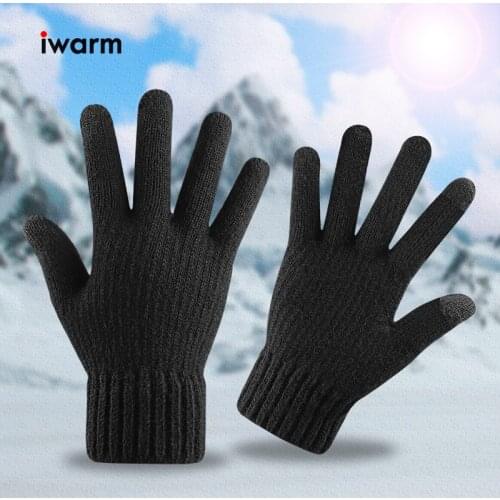 Iwarm Autumn And Winter Knitting Cashmere Keep Warm Touch Screen Gloves High-Quality Business Outdoor Sports Gloves Mittens