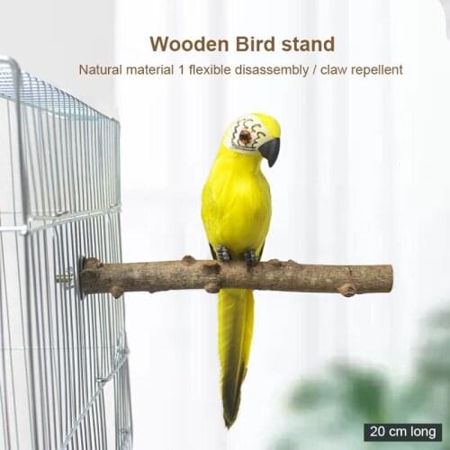 15/20cm Bird Standing Stick Pet Parakeet Budgie Hanging Play Toys Bird Cage Wood Branch Stand Perches Parrot Wooden Resk mascota