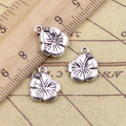 20pcs Charms Lovely Flower 16x13mm Tibetan Pendants Crafts Making Findings Handmade Antique Jewelry DIY For Necklace