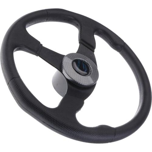 Boat Steering Wheel Aluminum 13.4" 3/4" Marine Yacht Sport Wheel & Hub Black