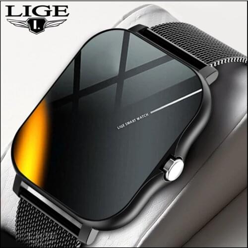 LIGE New Smart Watch Men Women IP67 Waterproof Sport Clock Heart Rate Fitness tracker Sleep Monitor Smart watch For IOS Android