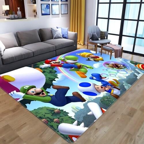 Super Mario carpet Square Anti-Skid Area Floor Mat 3D Rug Non-slip Mat Dining Room Living Room Soft Bedroom Carpet style-04
