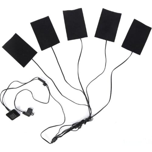 Warm Paste Pads Waterproof Carbon Fiber Heating Pad Safe Portable Heating Warmer Pad for Vest Jacket Cloth Supplies USB power