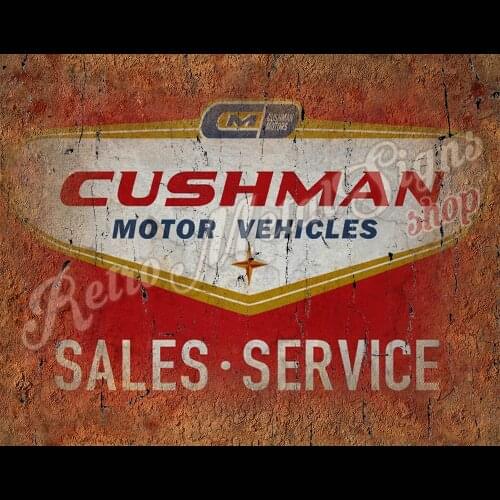 Cushman motor vehicles VINTAGE RETRO GARAGE METAL TIN SIGN POSTER WALL PLAQUE