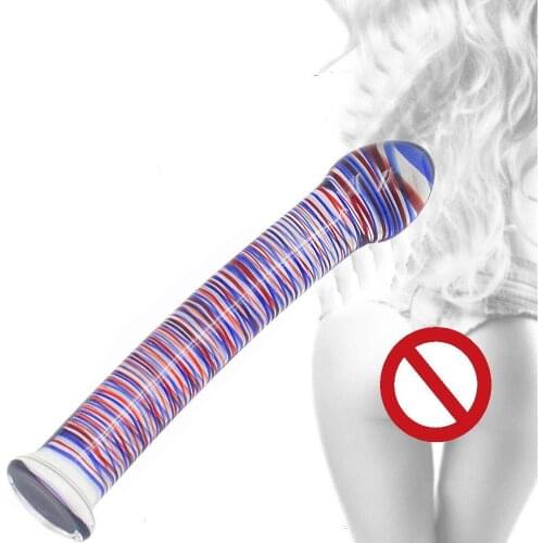 Adult Ladies' SM Crystal Glass Dildo Anal Glass Dildo Anal Plug Sex Toys Colorful Huge Big Dildos Penis Masturbation Wand