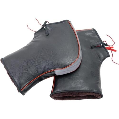 1 Pair Motorcycle Handlebar Gloves Windproof Winter Thickened Warm Handlebar Muffs Thermal Cover Gloves For Winter Riding