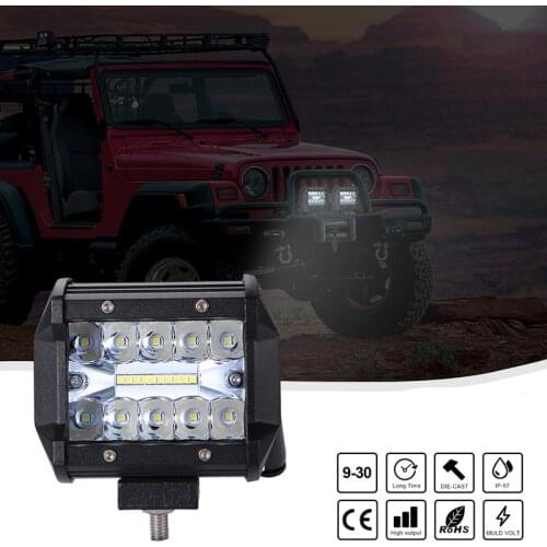 1pc 200W LED 3 Rows 4inch Work Light Bar Driving Lamp Spot Flood Beam for Work Driving Offroad Boat Car Tractor Truck 12V 24V